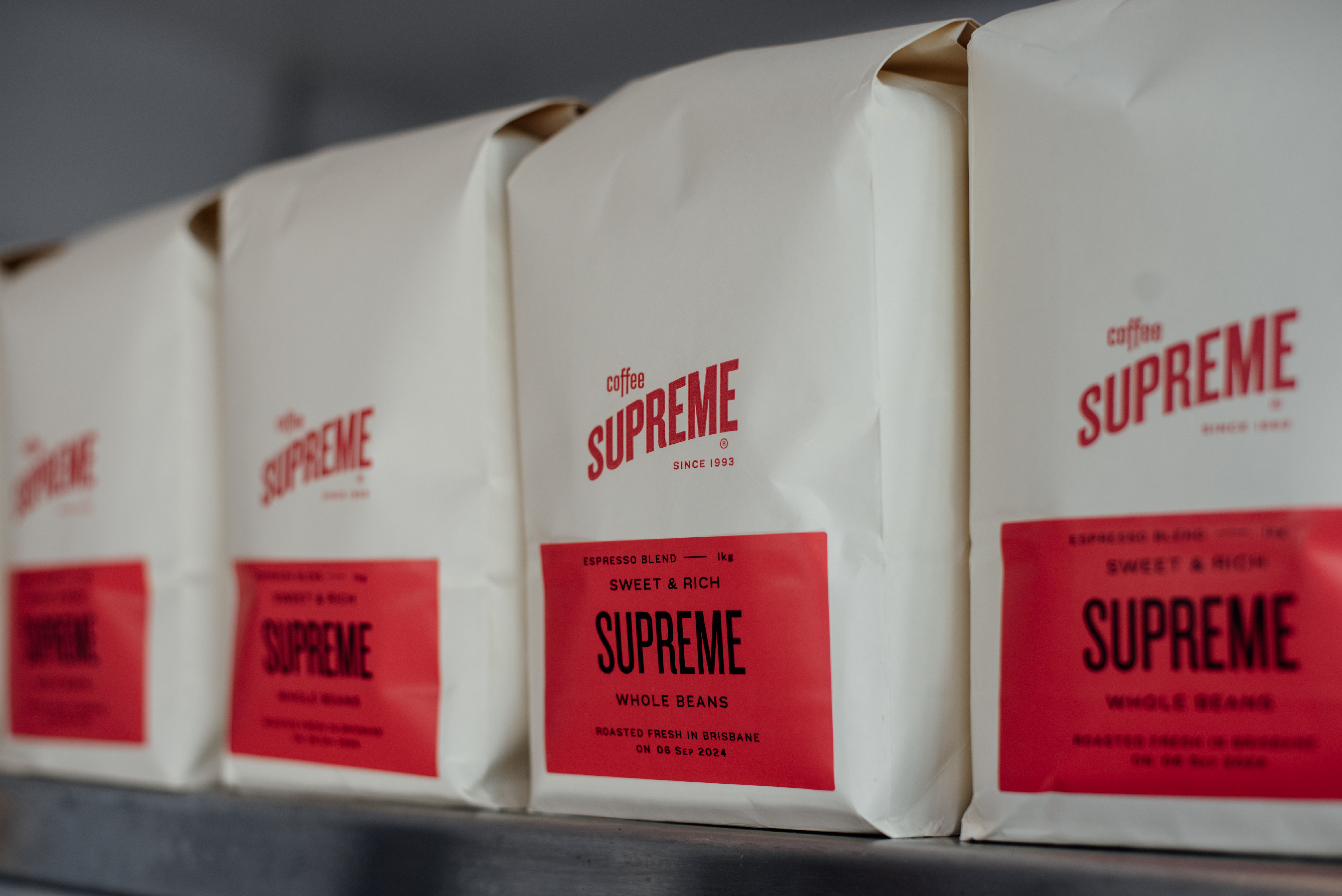 Coffee Supreme specialty beans on display at Boxboy Coffee